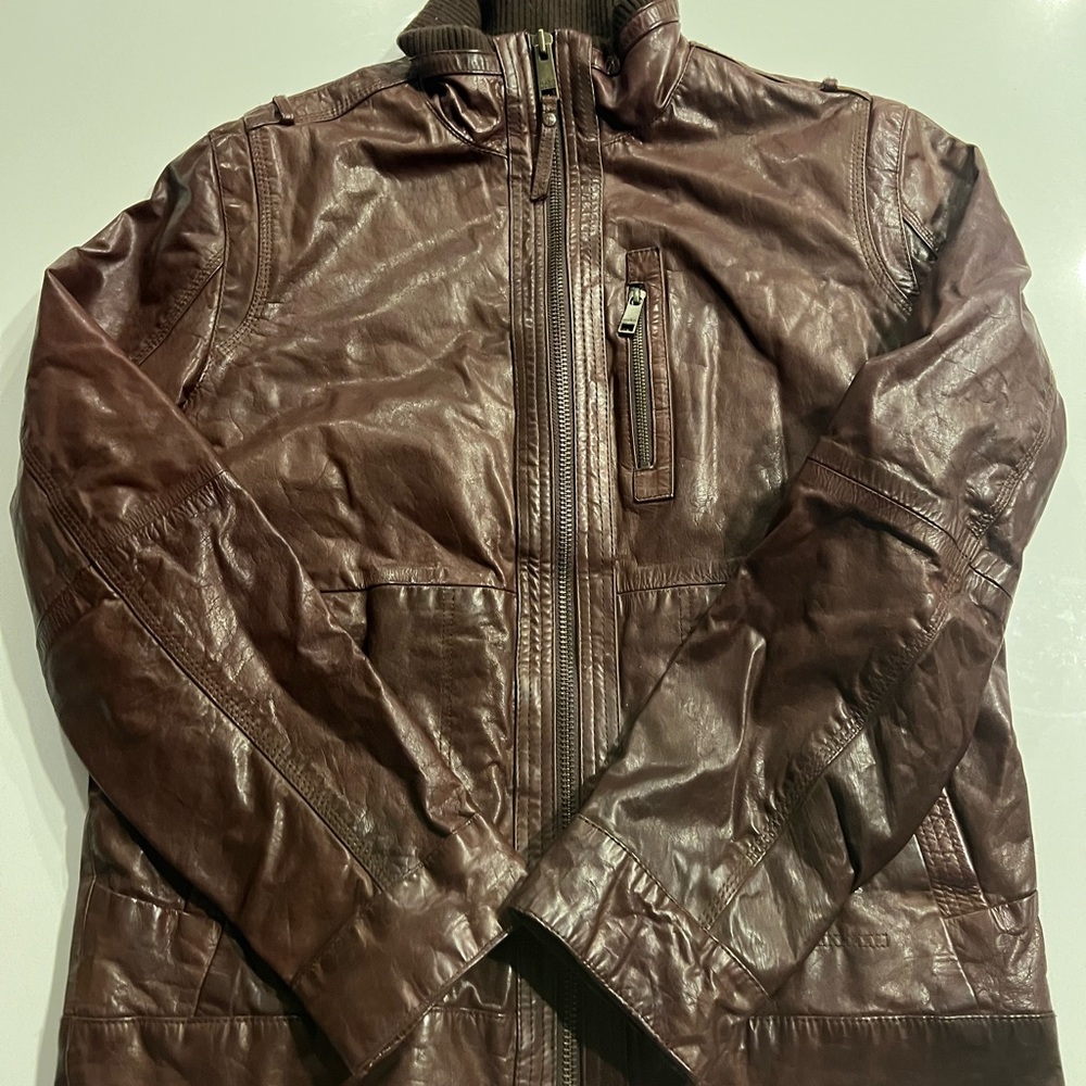 Marc New York Dark Brown Leather Jacket